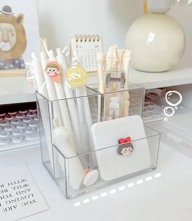 Clear Pen Holder & Desk Organizer