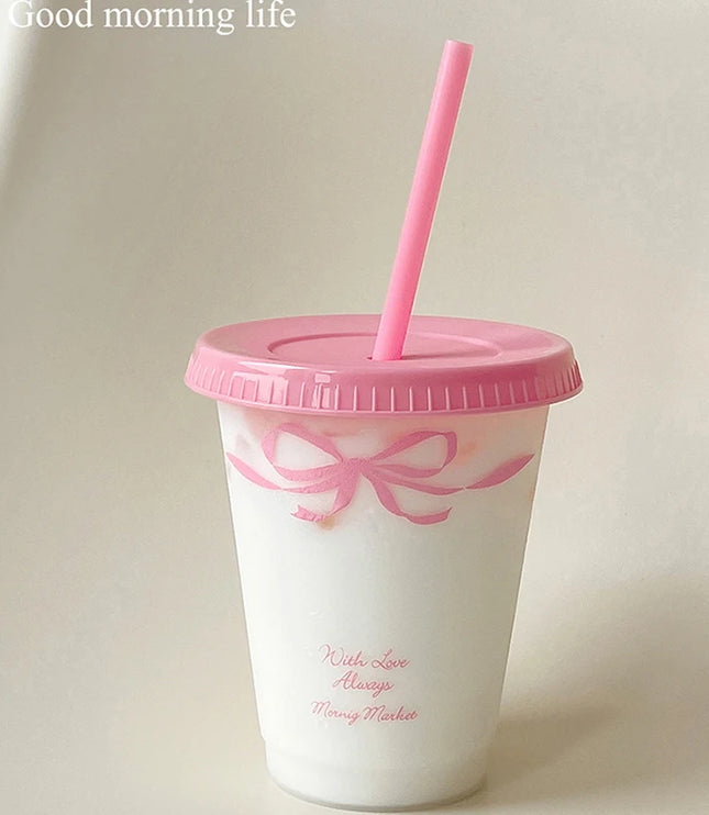 Kawaii Cup With Lid Straw