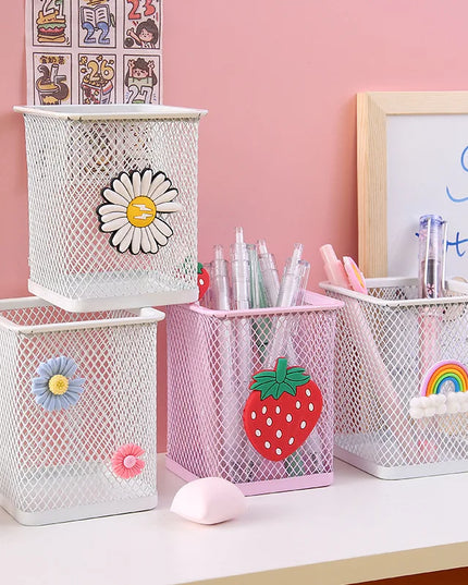 Cute Grid Pen Holder