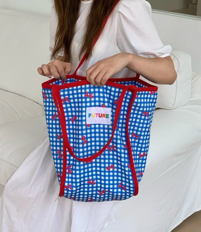 Plaid Prints Tote Bag