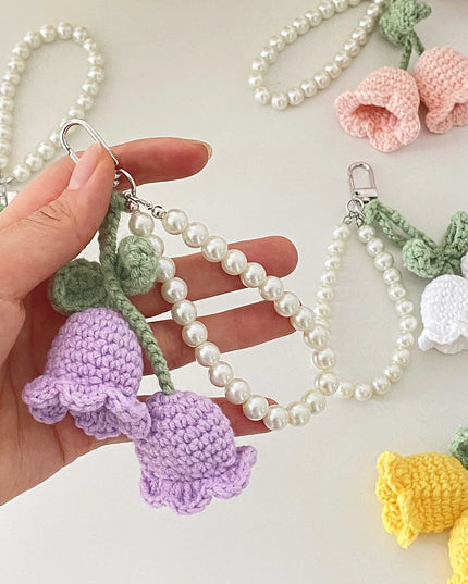 Crocheted Lily of The Valley Bag Charm