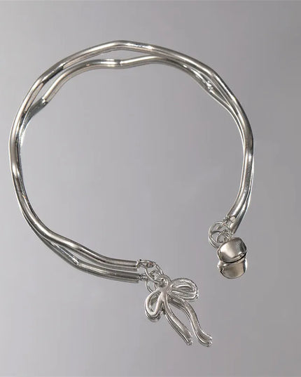 Silver Bowknot Bell Bracelet