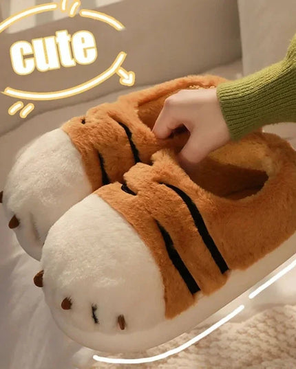 Tiger Paw Plush Slippers