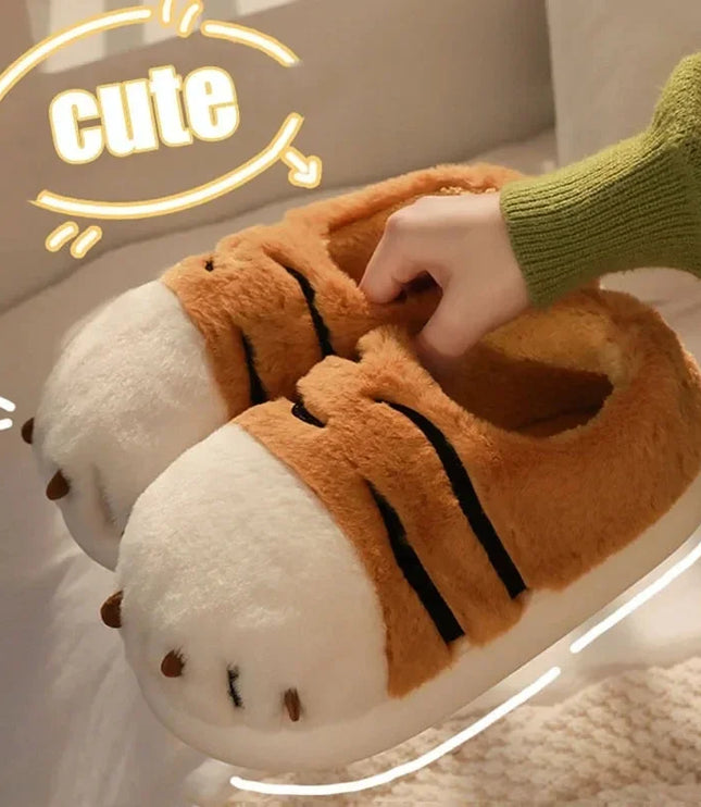 Tiger Paw Plush Slippers