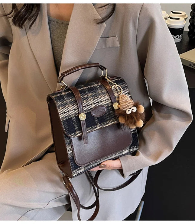 Vintage Plaid Backpack