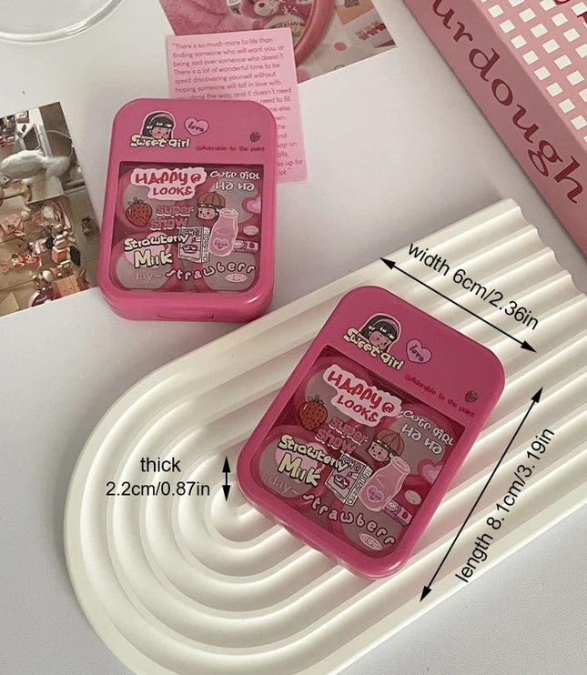 Strawberry Milk Contact Lenses Case & Kit