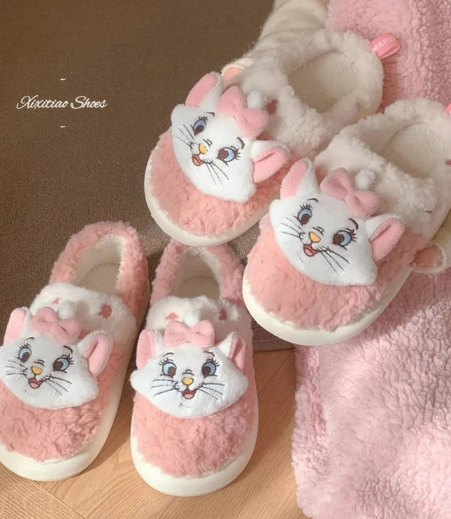 Mary Cat Plush Slippers