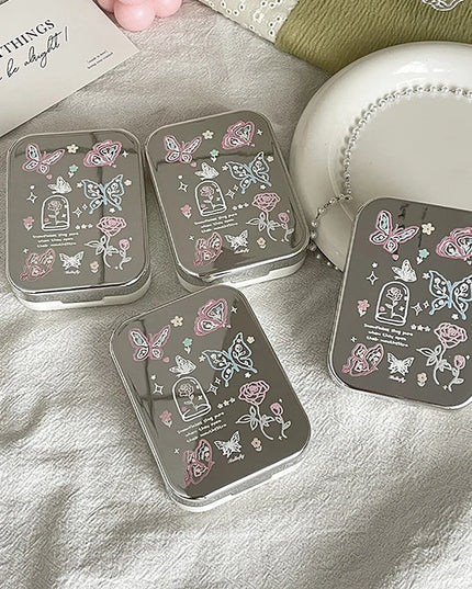 Metallic Butterflies Contact Lens Case