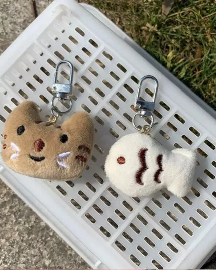 Squeaky Cat & Fish Keychain