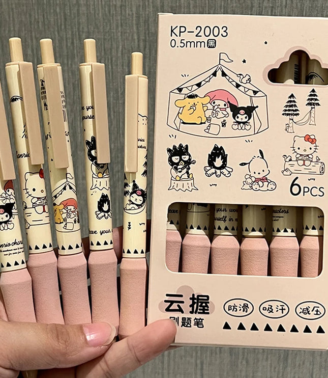 6Pcs SANRIO Camping Gel Pens