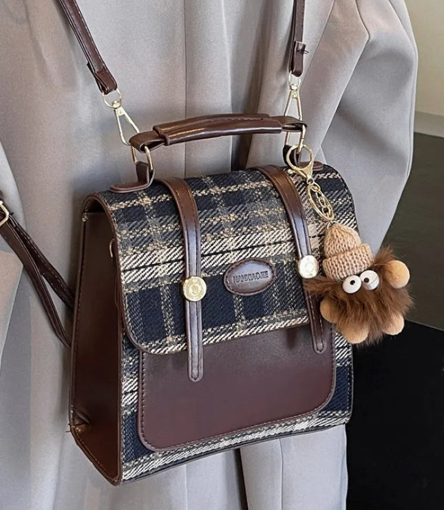 Vintage Plaid Backpack