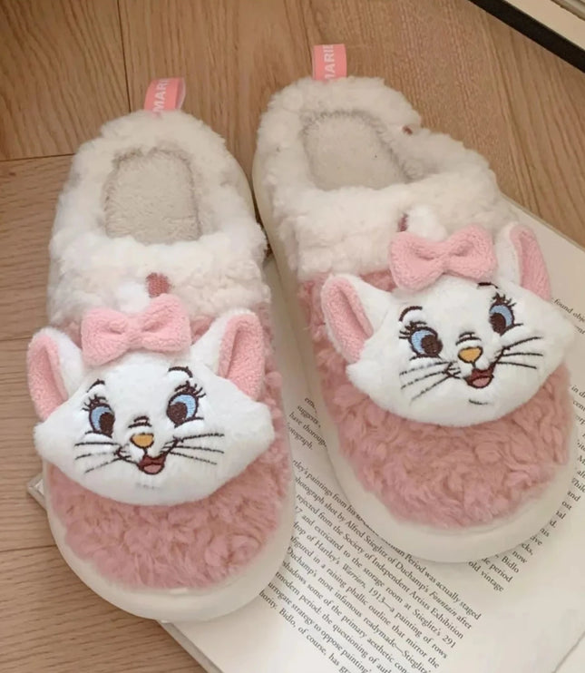 Mary Cat Plush Slippers