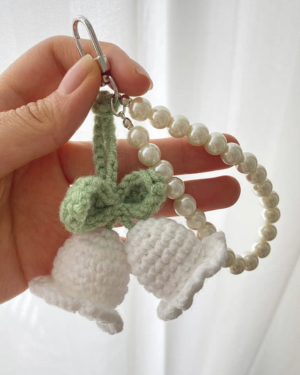 Crocheted Lily of The Valley Bag Charm