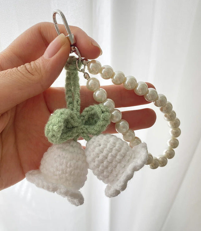 Crocheted Lily of The Valley Bag Charm