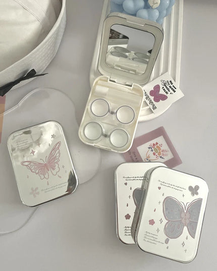 Metallic Butterfly Contact Lens Case Kit