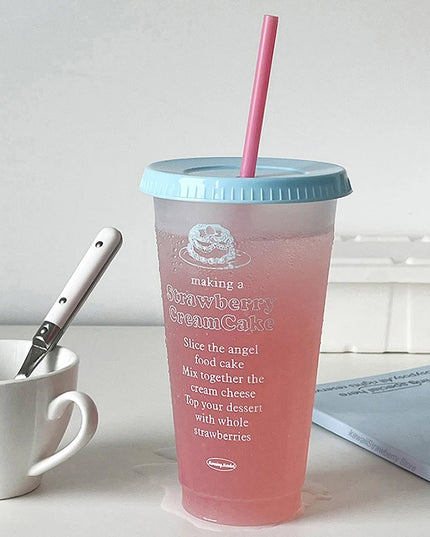 Kawaii Cup With Lid Straw