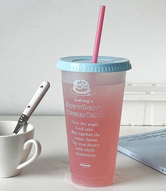 Kawaii Cup With Lid Straw