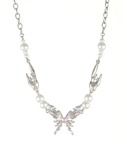 Butterfly Wings Pearl Necklace