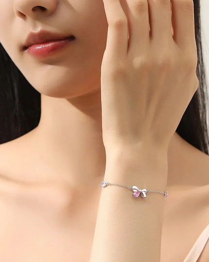 Pink Diamond Bow Bracelet