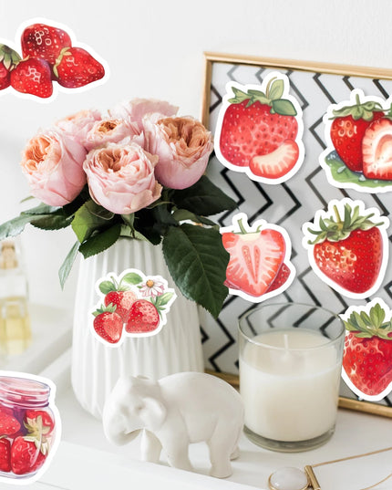 40 Strawberry Stickers