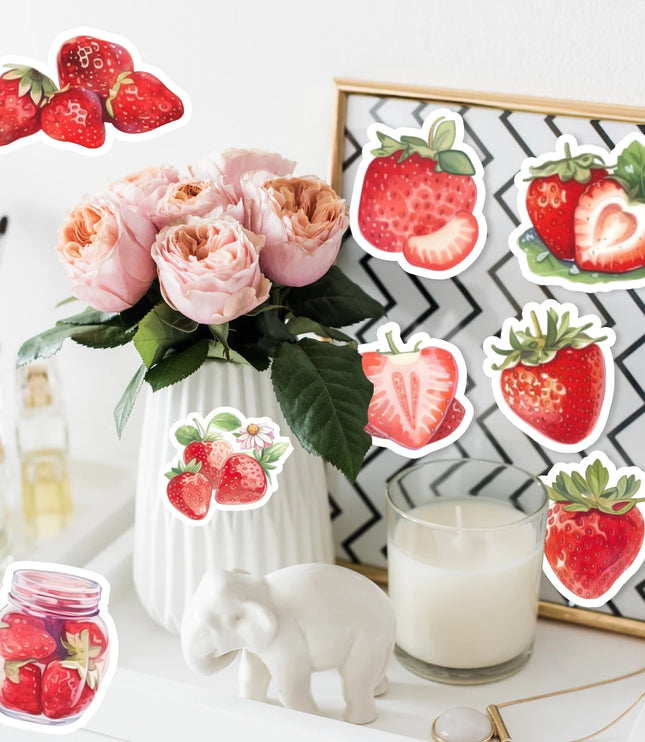 40 Strawberry Stickers