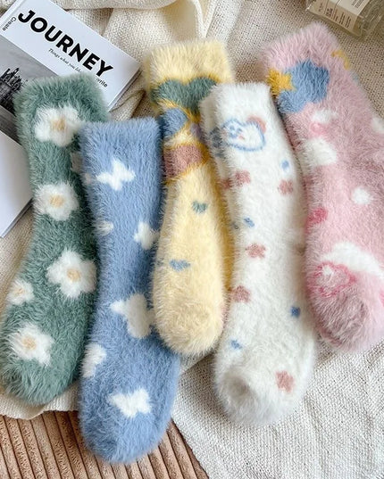 3Pairs Cute Fluffy Socks