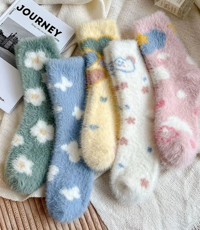 3Pairs Cute Fluffy Socks