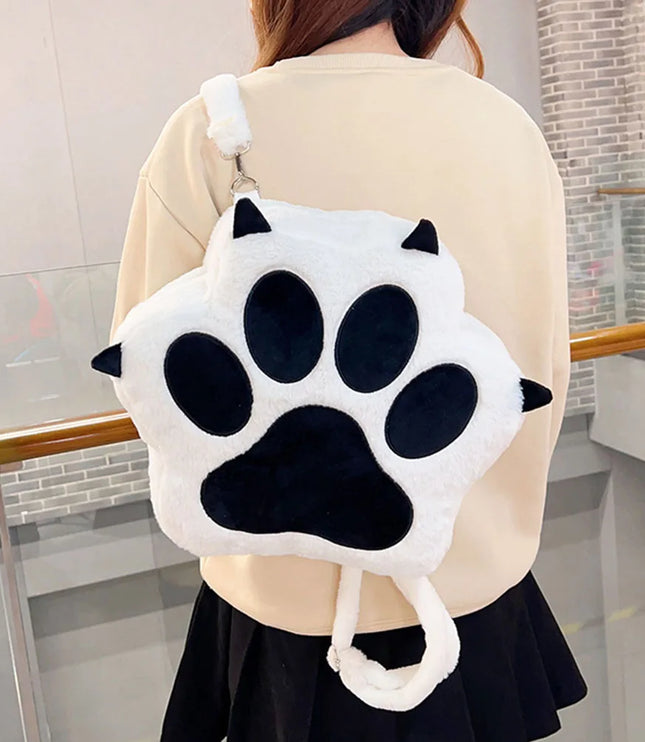 Cat Paw Plush Backpack