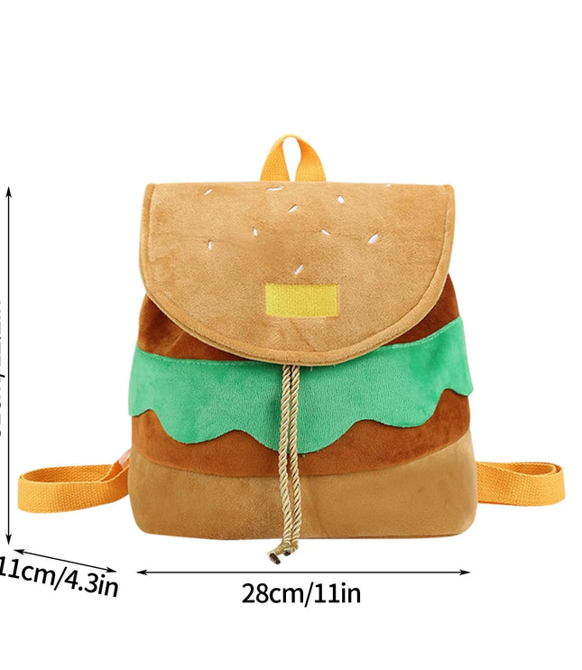 Hamburger Plush Backpack