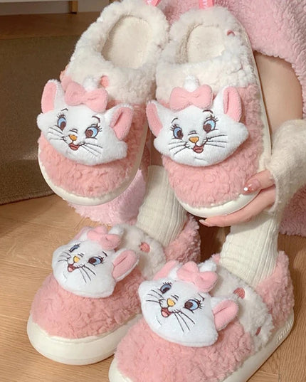 Mary Cat Plush Slippers