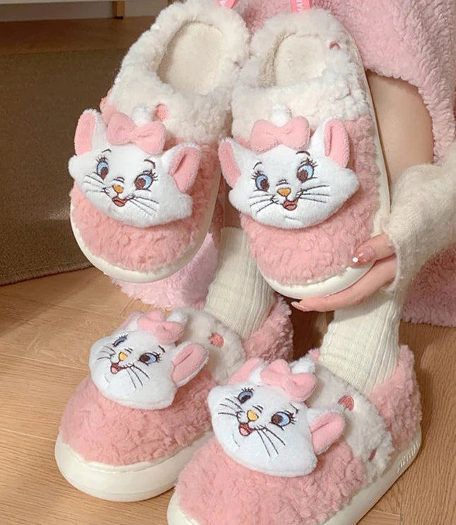 Mary Cat Plush Slippers