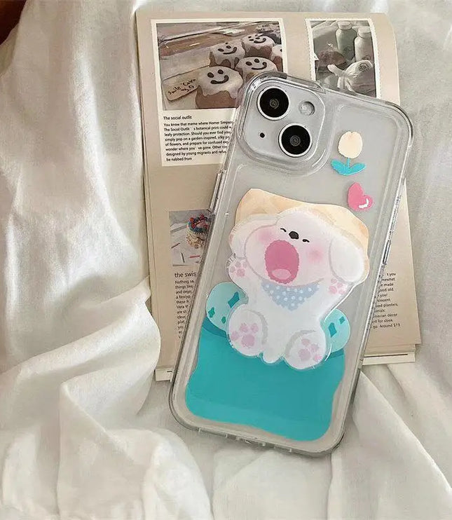 Puppy with Pop-Socket & Phone Case