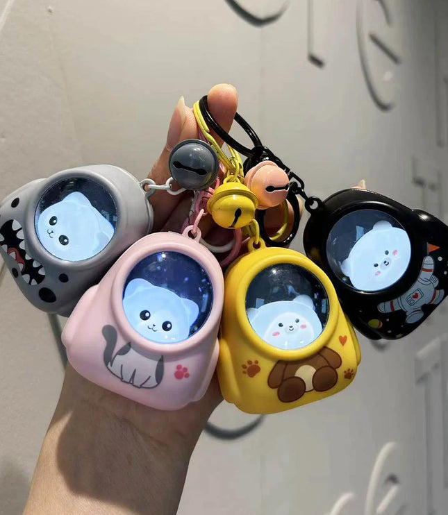 Bear Astronaut Lamp Keychain