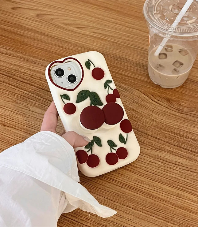 3D Cherry Popsocket Phone Case