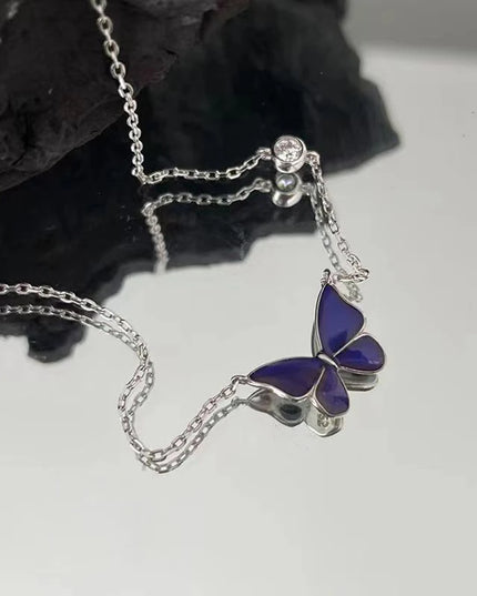 Blue Butterfly Necklace