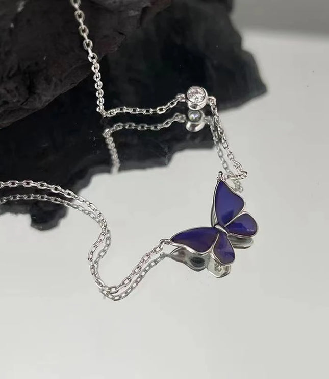 Blue Butterfly Necklace