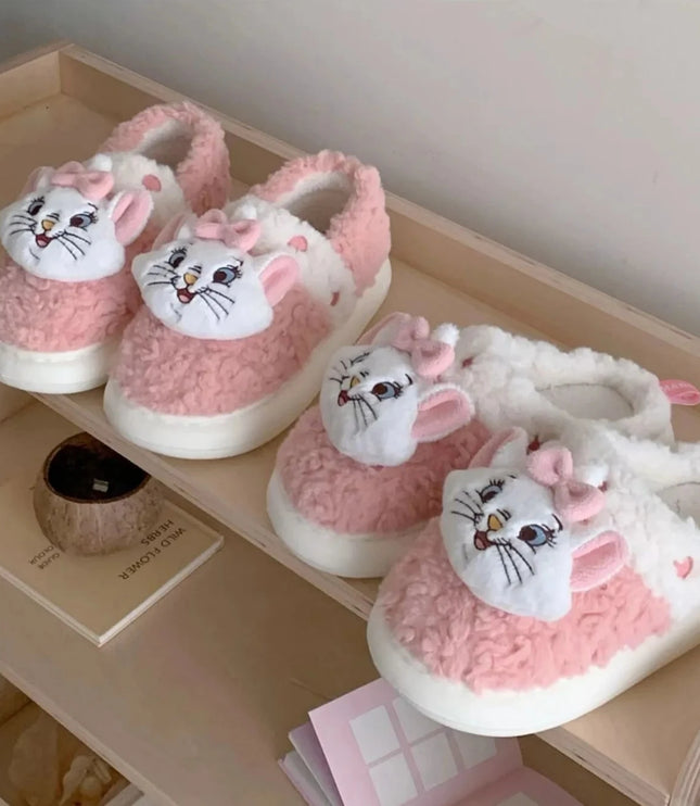 Mary Cat Plush Slippers