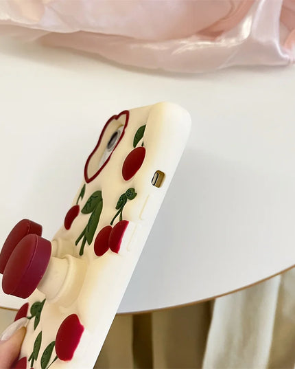 3D Cherry Popsocket Phone Case