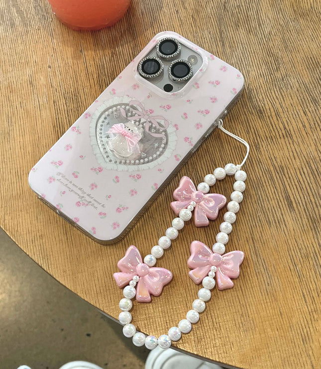 Crystal Cat Bow Phone Case