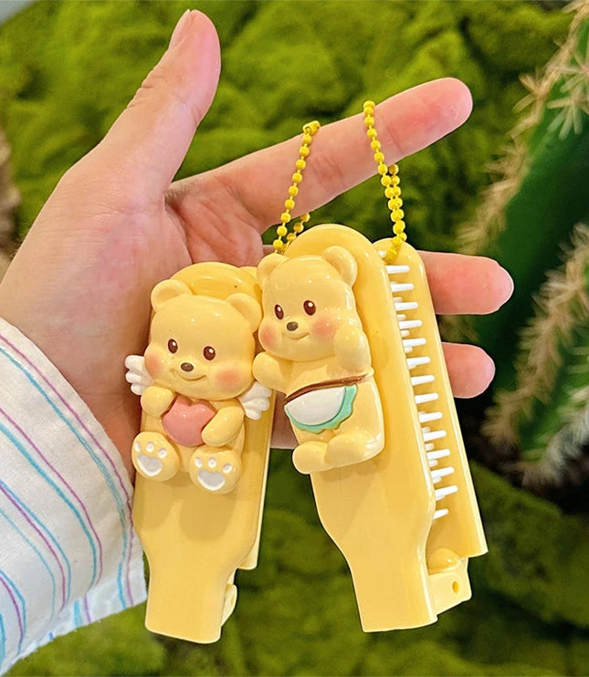 Mini Yellow Bear Pocker Mirror & Comb