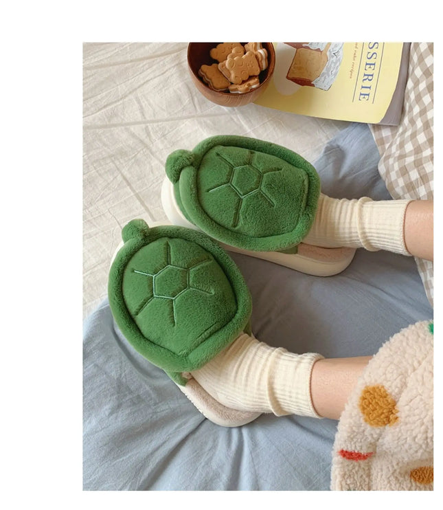 Cute Turtle Plush Slippers