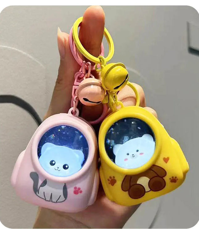 Bear Astronaut Lamp Keychain