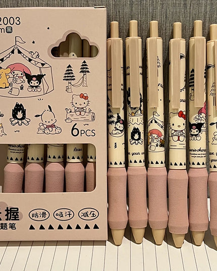 6Pcs SANRIO Camping Gel Pens