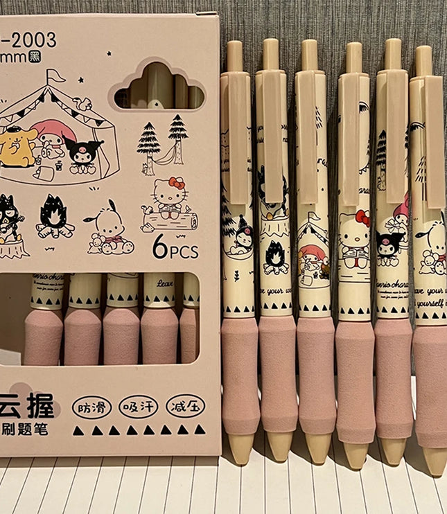 6Pcs SANRIO Camping Gel Pens