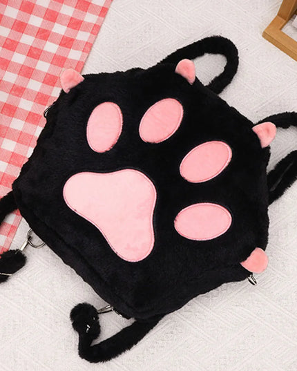 Cat Paw Plush Backpack