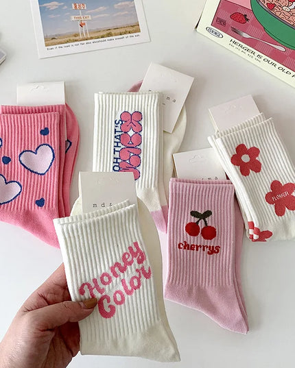 5Pairs Pink Dream Socks