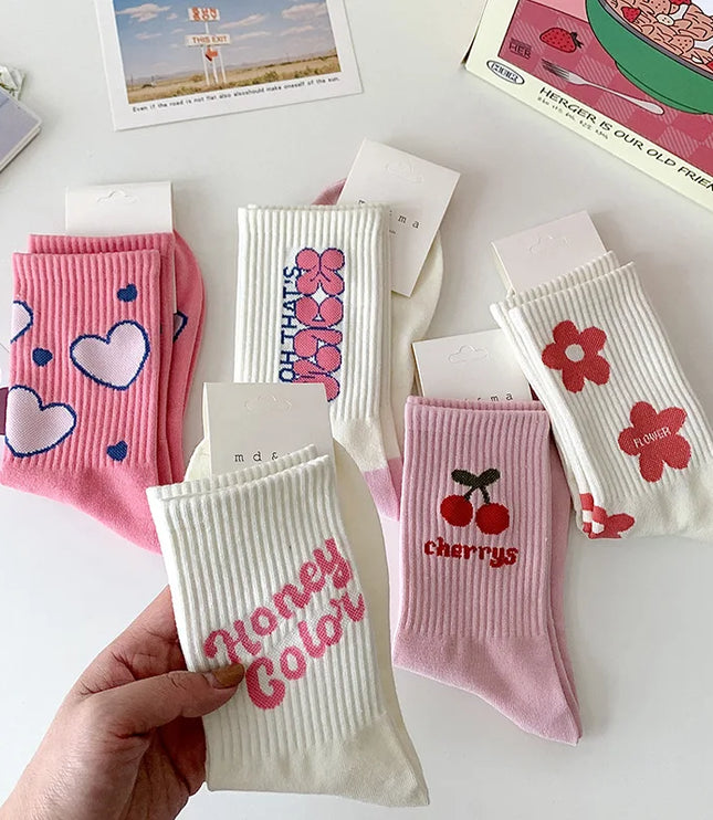 5Pairs Pink Dream Socks