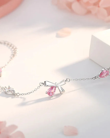 Pink Diamond Bow Bracelet