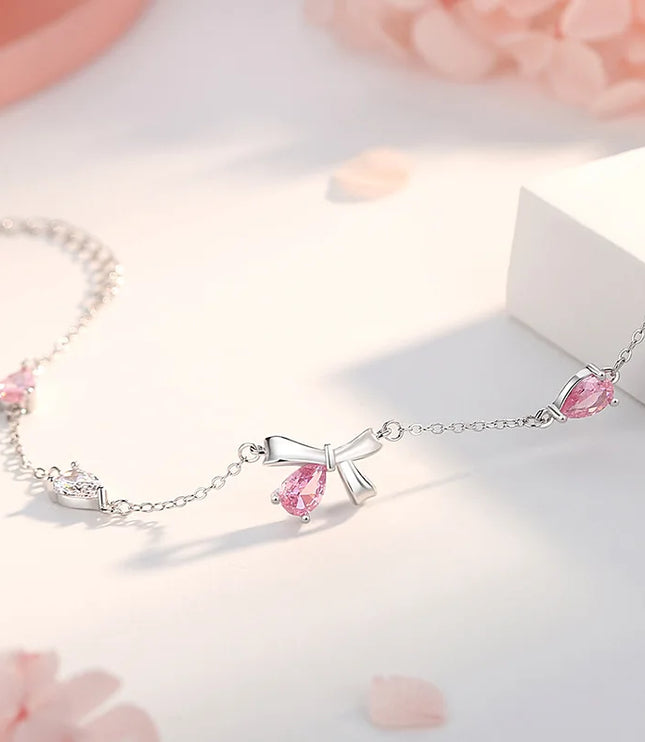 Pink Diamond Bow Bracelet