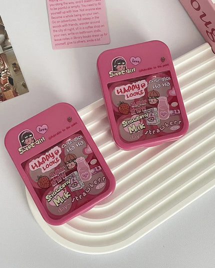 Strawberry Milk Contact Lenses Case & Kit